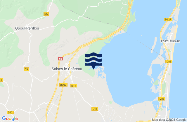 Mappa delle Getijden in Peyrestortes, France