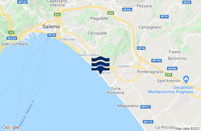 Mappa delle Getijden in Pezzano-Filetta, Italy