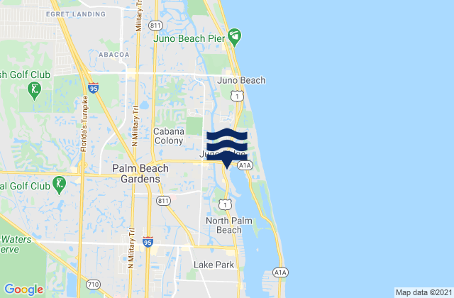 Mappa delle Getijden in Pga Boulevard Bridge Palm Beach, United States
