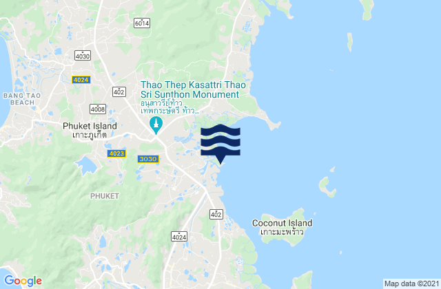 Mappa delle Getijden in Phuket Province, Thailand