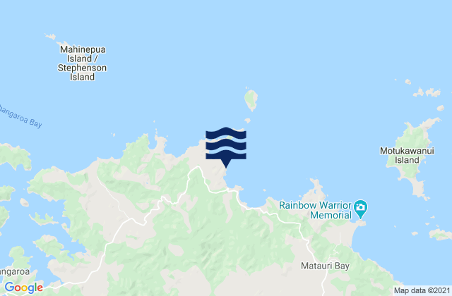 Mappa delle Getijden in Piapia Bay, New Zealand
