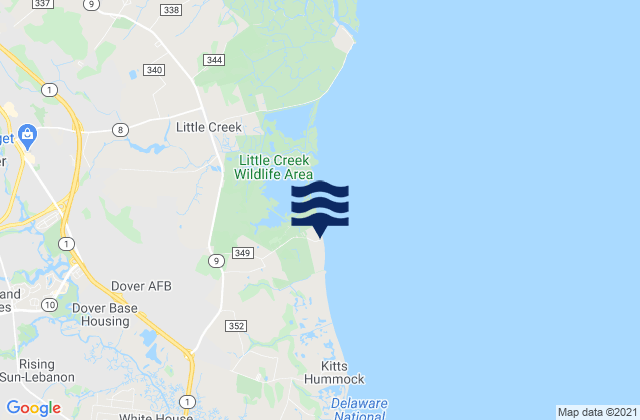 Mappa delle Getijden in Pickering Beach, United States
