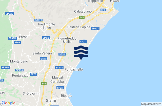 Mappa delle Getijden in Piedimonte Etneo, Italy