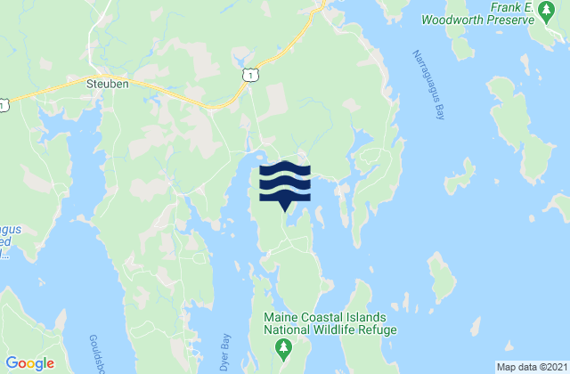 Mappa delle Getijden in Pigeon Hill Bay, United States