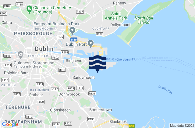 Mappa delle Getijden in Pigeon House Harbour, Ireland
