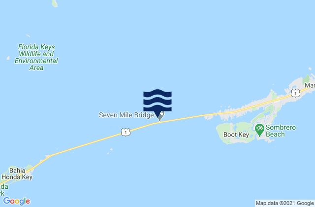 Mappa delle Getijden in Pigeon Key North Side Florida Bay, United States