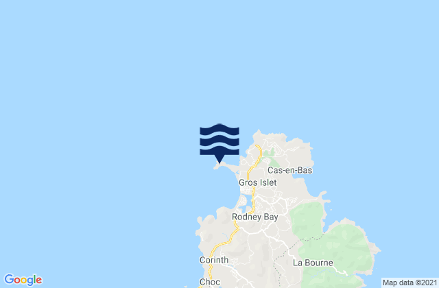 Mappa delle Getijden in Pigeon Point, Martinique