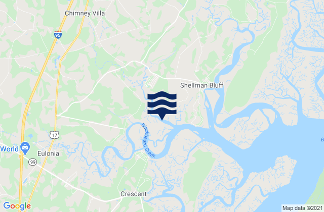 Mappa delle Getijden in Pine Harbor (Sapelo River), United States