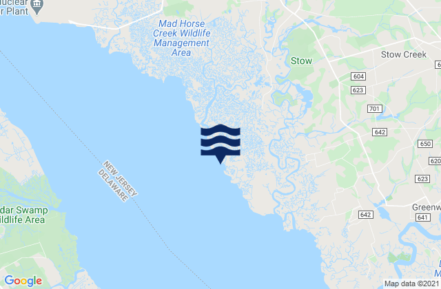 Mappa delle Getijden in Pine Island (Malapartis Creek), United States