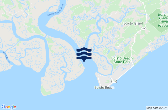 Mappa delle Getijden in Pine Island South Edisto River, United States