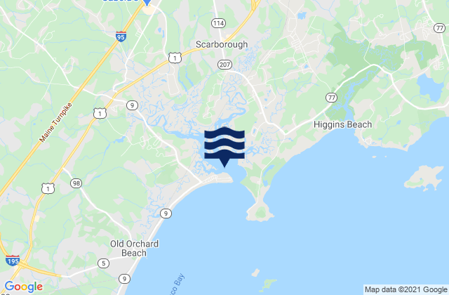 Mappa delle Getijden in Pine Point, United States