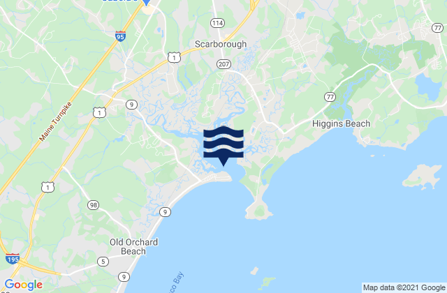 Mappa delle Getijden in Pine Point Scarborough River, United States