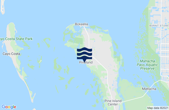 Mappa delle Getijden in Pineland Pine Island, United States