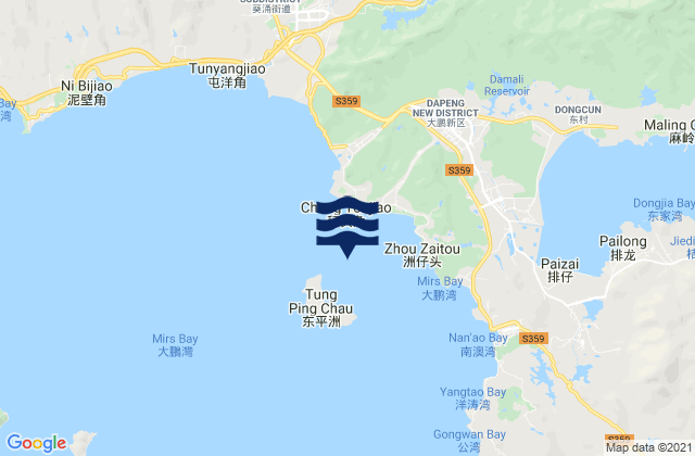 Mappa delle Getijden in Ping Chau Hoi, Hong Kong