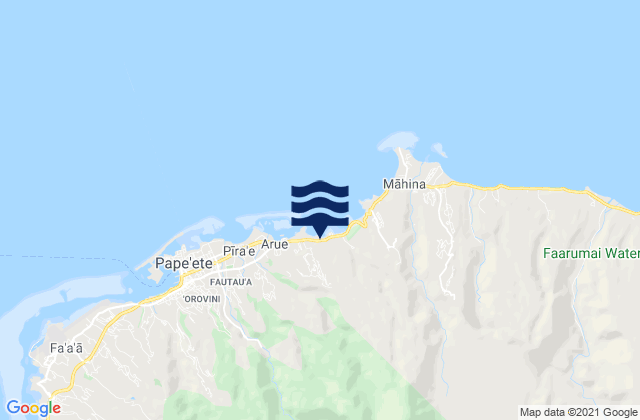 Mappa delle Getijden in Pirae, French Polynesia
