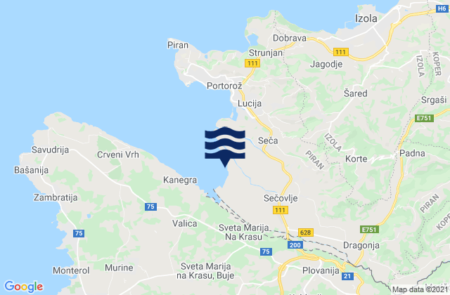 Mappa delle Getijden in Piran, Slovenia