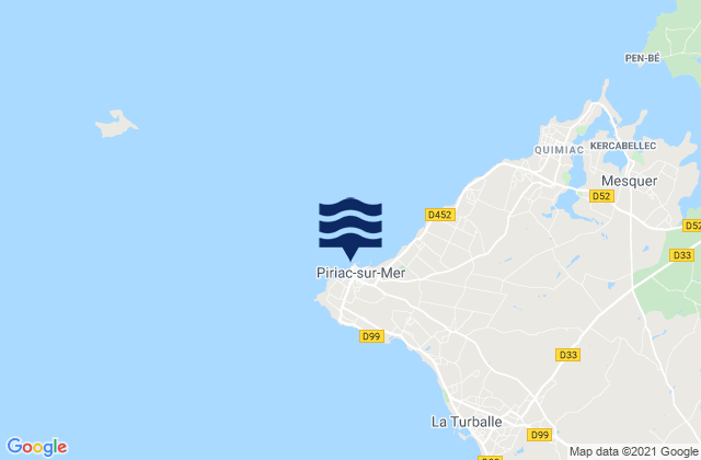 Mappa delle Getijden in Piriac-sur-Mer, France