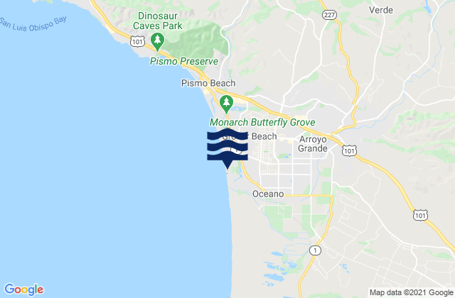 Mappa delle Getijden in Pismo State Beach, United States