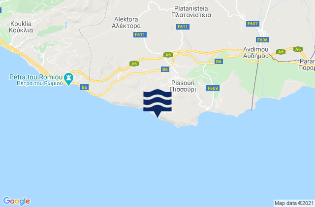 Mappa delle Getijden in Pissoúri, Cyprus