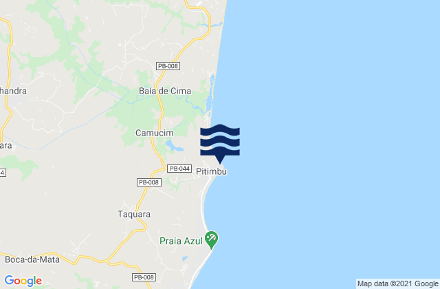 Mappa delle Getijden in Pitimbu, Brazil