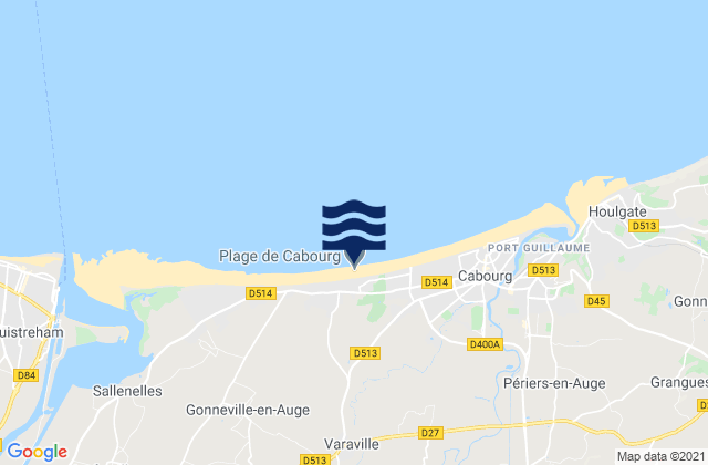 Mappa delle Getijden in Plage de Cabourg, France