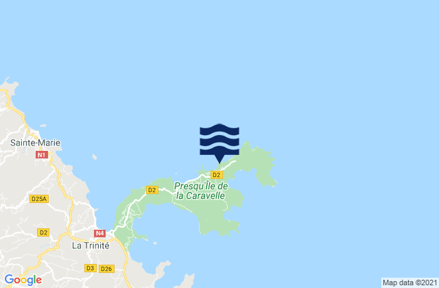 Mappa delle Getijden in Plage des Surfeurs, Martinique