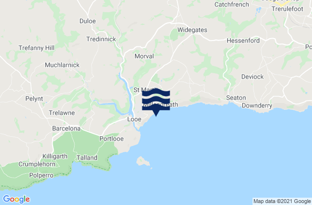 Mappa delle Getijden in Plaidy Beach, United Kingdom