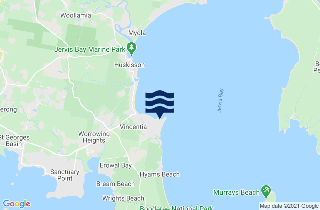 Mappa delle Getijden in Plantation Point, Australia