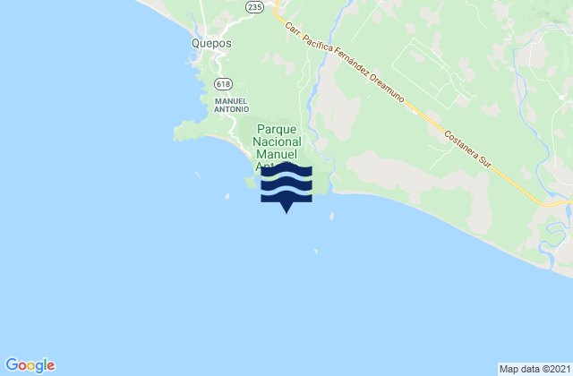 Mappa delle Getijden in Playa Blanca, Costa Rica