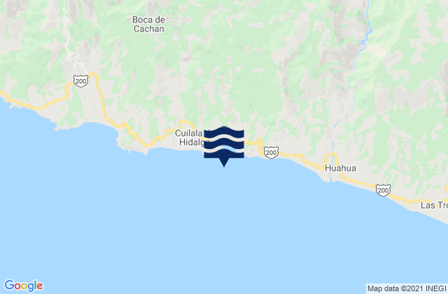 Mappa delle Getijden in Playa Carricitos, Mexico