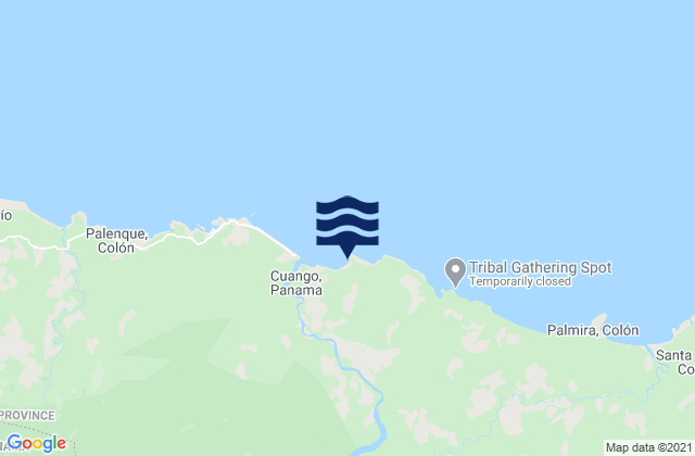 Mappa delle Getijden in Playa Chiquita, Panama