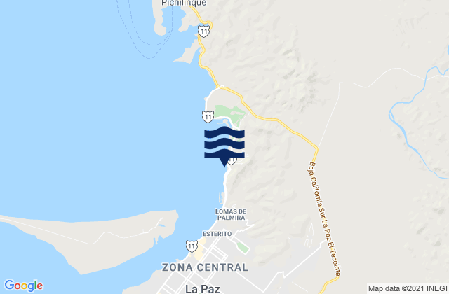 Mappa delle Getijden in Playa Coromuel, Mexico