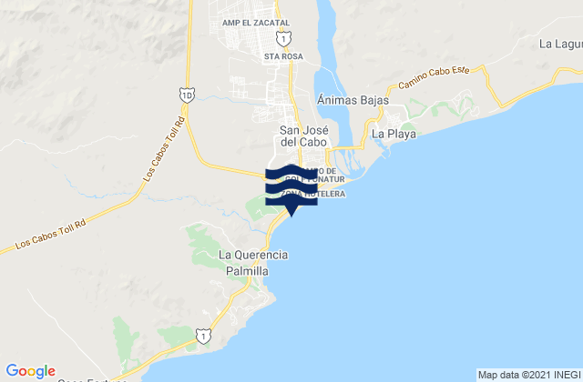 Mappa delle Getijden in Playa Costa Azul, Mexico