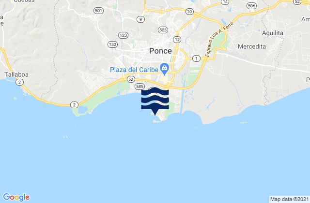 Mappa delle Getijden in Playa De Ponce, Puerto Rico