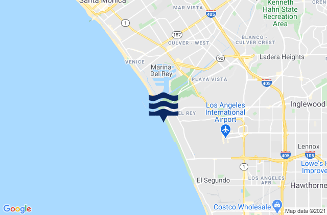 Mappa delle Getijden in Playa Del Rey, United States
