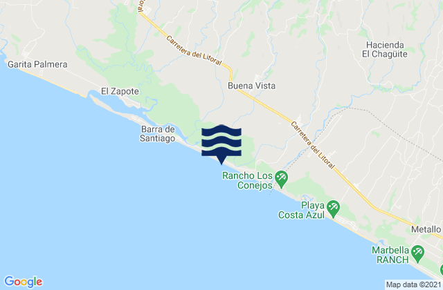 Mappa delle Getijden in Playa Dorada, El Salvador