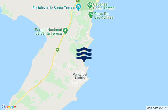 Mappa delle Getijden in Playa Grande, Uruguay