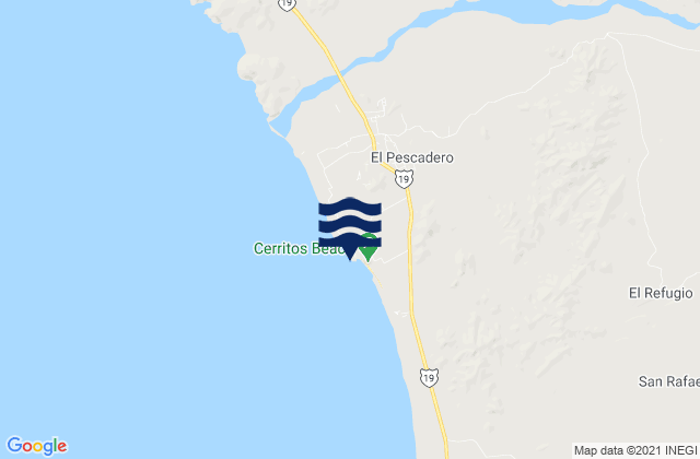 Mappa delle Getijden in Playa Los Cerritos, Mexico