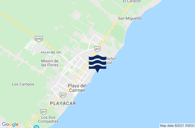 Mappa delle Getijden in Playa Los Cuatro, Mexico