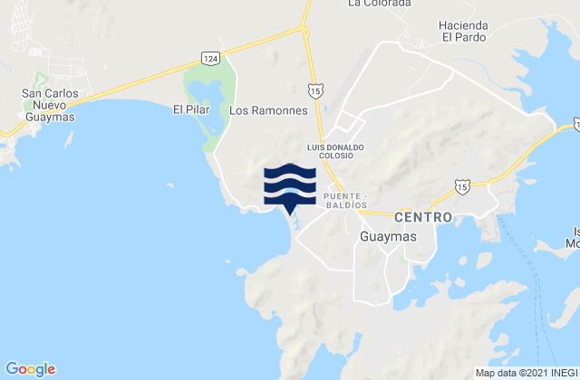 Mappa delle Getijden in Playa Miramar, Mexico