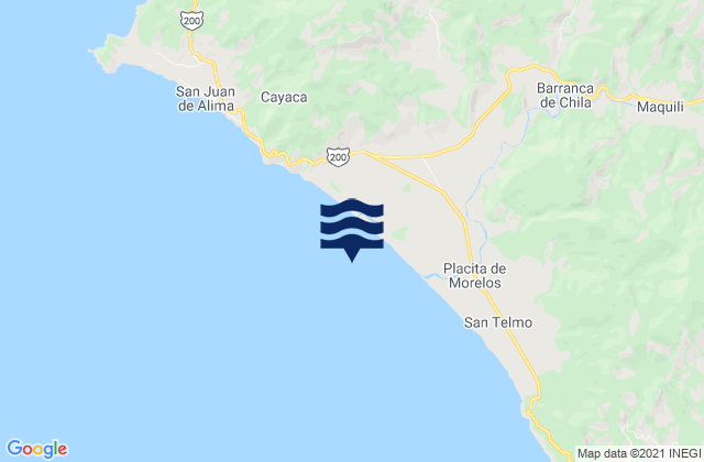Mappa delle Getijden in Playa Salinas del Padre, Mexico