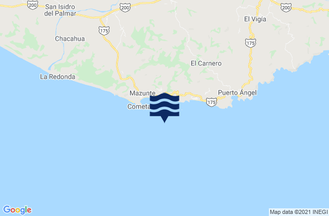 Mappa delle Getijden in Playa San Agustinillo, Mexico