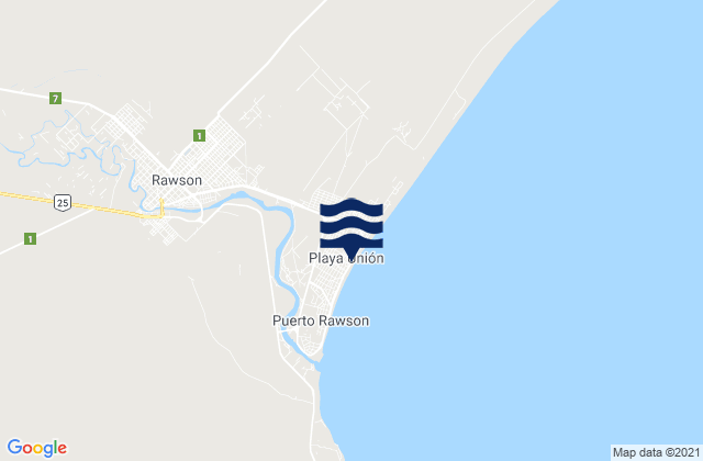 Mappa delle Getijden in Playa Union, Argentina