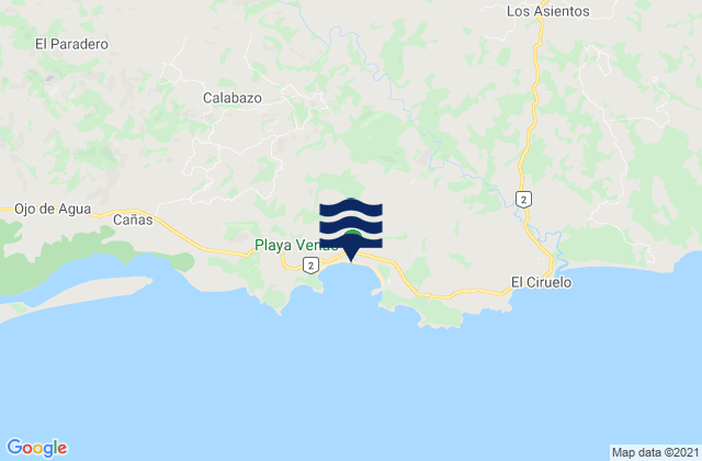 Mappa delle Getijden in Playa Venado, Panama