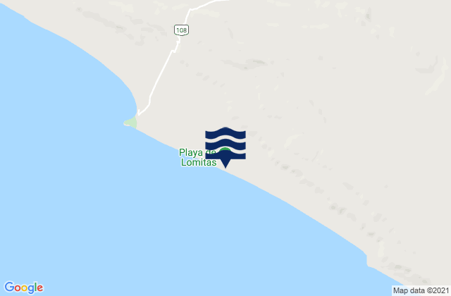 Mappa delle Getijden in Playa de Lomitas, Peru