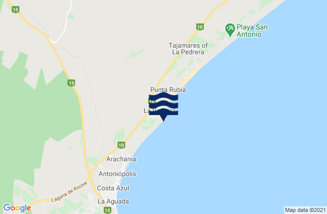 Mappa delle Getijden in Playa del Barco, Brazil