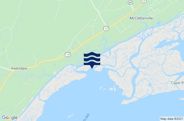 Mappa delle Getijden in Pleasant Hill Landing (Santee River), United States