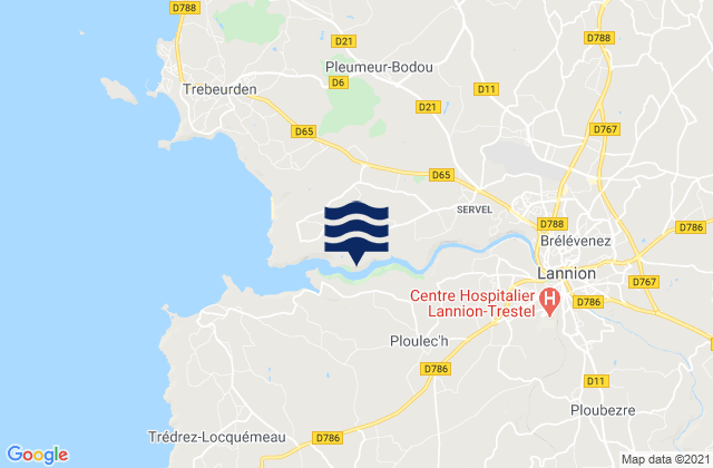 Mappa delle Getijden in Pleumeur-Bodou, France