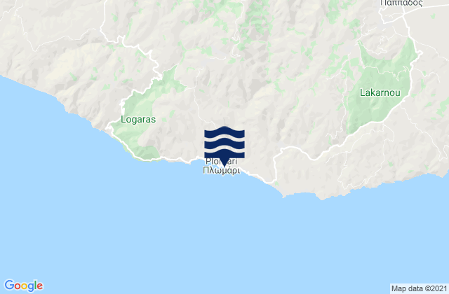 Mappa delle Getijden in Plomári, Greece