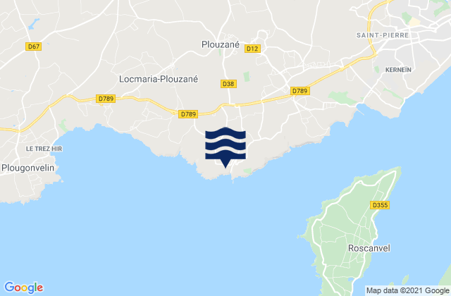 Mappa delle Getijden in Plouzané, France